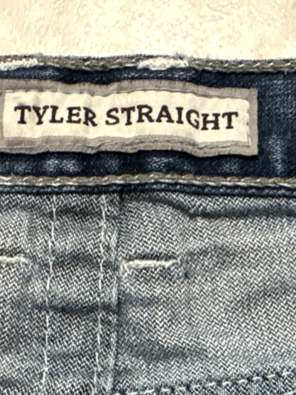 BKE Tyler Jeans Mens 36 S Blue Denim Straight Mid Embroidered Relaxed 36x29 - Picture 3 of 12